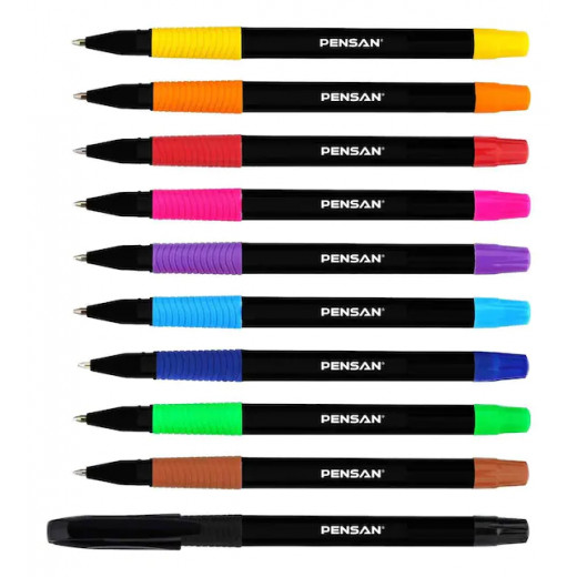 أقلام حبر جافة ملونة، 10 ألوان من بينسان
