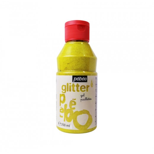 Pebeo Glitter Gel, Yellow Color, 250 Ml