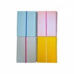 دفتر ملاحظات مع سلك بتصميم الزهور اللون الأزرق من أميجو: 200 صفحة,5 أقسام
