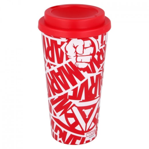 Stor Coffee Tumbler With Lid, Avengers Design, 520 Ml