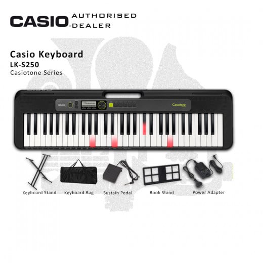 Casio Portable Keyboard Lighting Keys, 61 Keys (LK-S250)