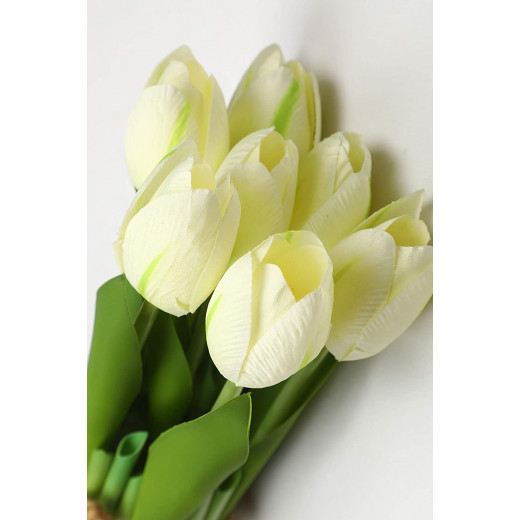 Tulip Plastic Flowers, White color