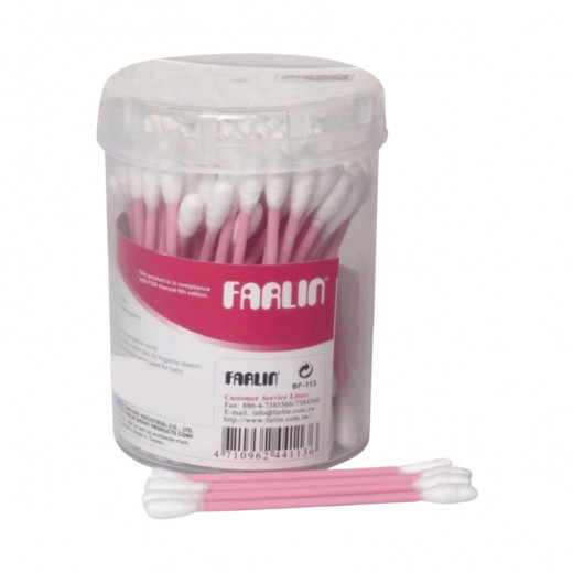 Farlin - Paper-Stem Cotton Buds 100 pieces, زهري