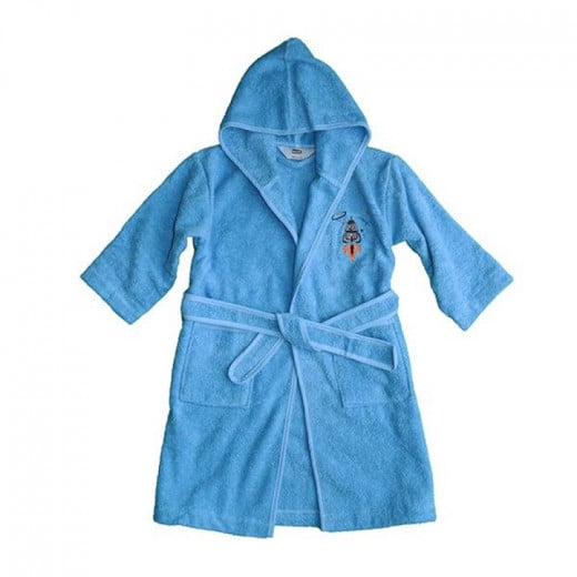 Nova home kids bath robe kiddy, blue and dark blue color, 6-8 years