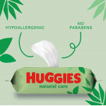 Huggies Natural Care Wet Wipes, 56 Wipes