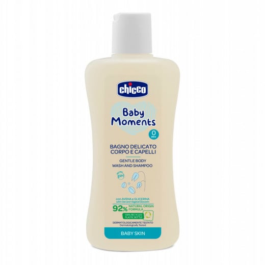 Chicco Baby Moments Gentle Body Wash And Shampoo, 200 Ml