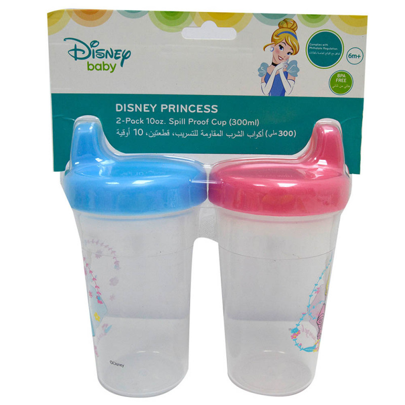 Disney PRINCESS 2 PACK Spill Proof 10oz Sippy Cups Tumbler Kids Girls  Toddler