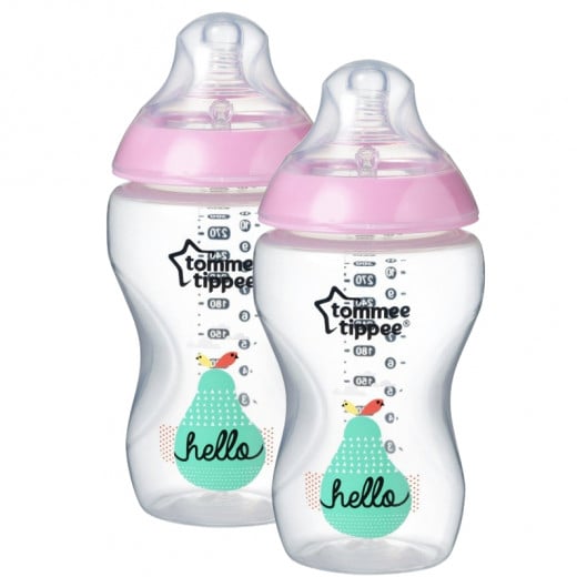 Tommee Tippee Closer to Nature 340 Ml Decorated Bottle, Pink Color