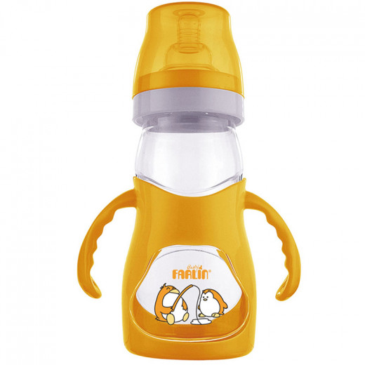 Farlin Feeding Bottle Plastic for Baby , 180ml - Orange
