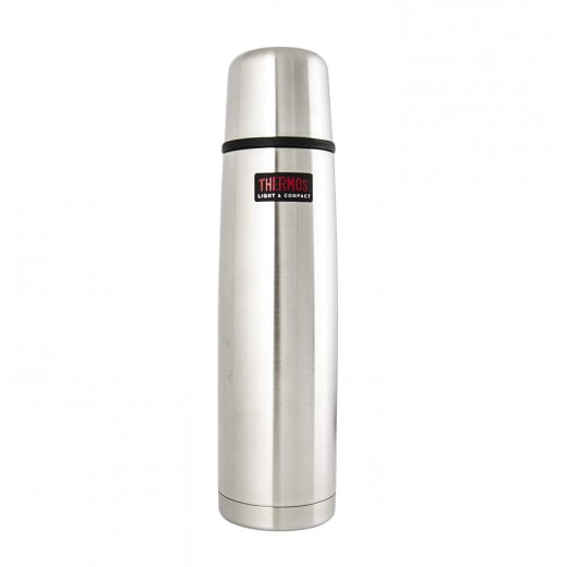 Thermos Light and Compact Flask, Stainless Steel, 1.0 L, Silver