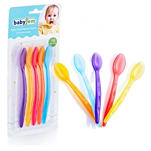 Babyjem Food Spoon 5 pieces Transparent, Multicolor