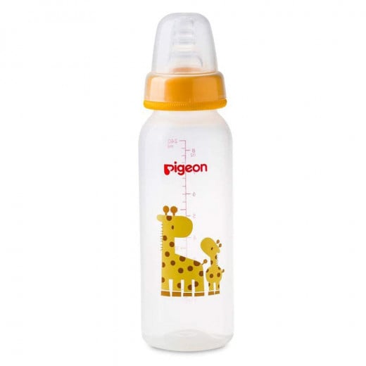 Pigeon Decorated Bottle - (Slim Neck) 240ml 1PC - Orange