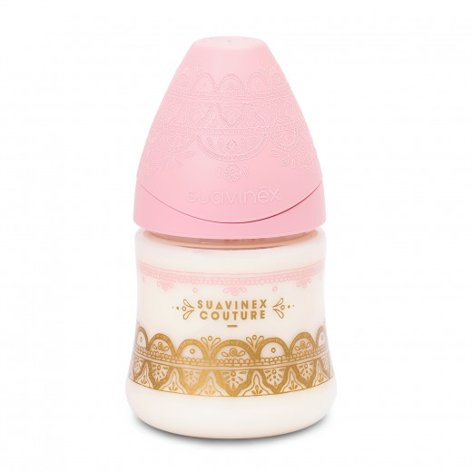 Suavinex Premium Silicone Feeding Bottle, Pink Color, 150 Ml