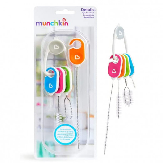 Munchkin Details Bottle & Cup Cleaning Brush Set, 4 Pieces