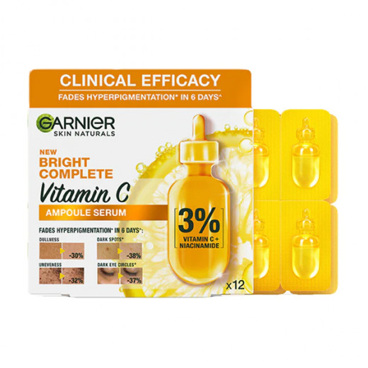 Garnier Fast Bright Vitamin C Ampoule Serum, 1.5 Ml, 12 Ampoules