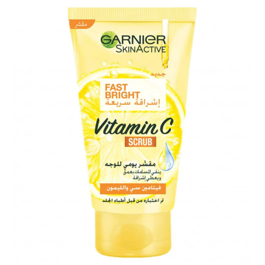 Garnier Fast Bright Vitamin C Face Scrub, 150 Ml