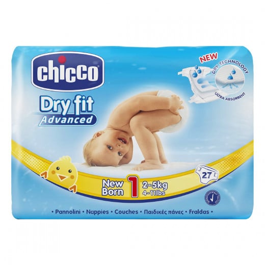 Chicco Dry Fit Diapers Size 1 Newborn 2-5 Kg 27 PCS