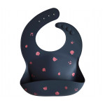 Mushie Silicone Baby Bib, Shell Design, Navy Color