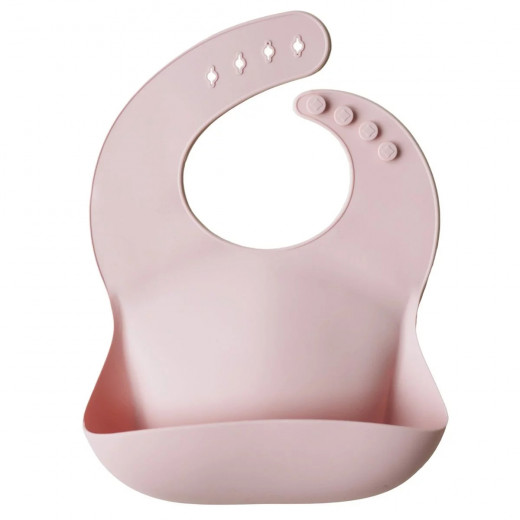 Mushie Silicone Baby Bib, Plain Design, Pink Color
