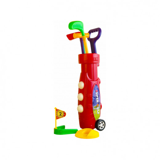 Super Golf Set Toy For Kids, Medium Size, Red Color
