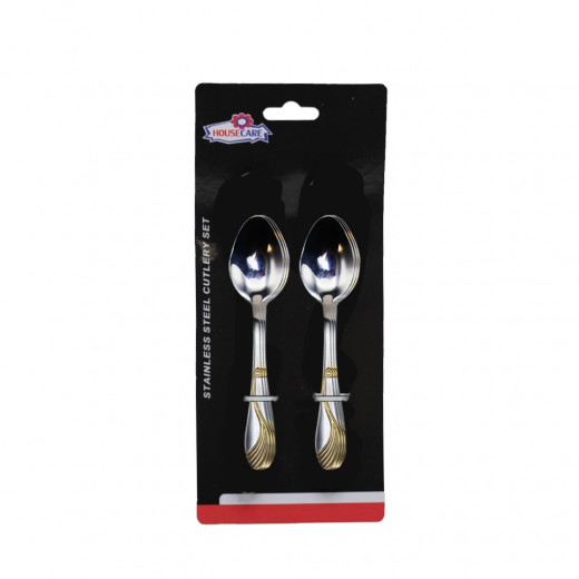 House Care Luxury Small Tea Spoon Set, Gold Color, 6 Pieces