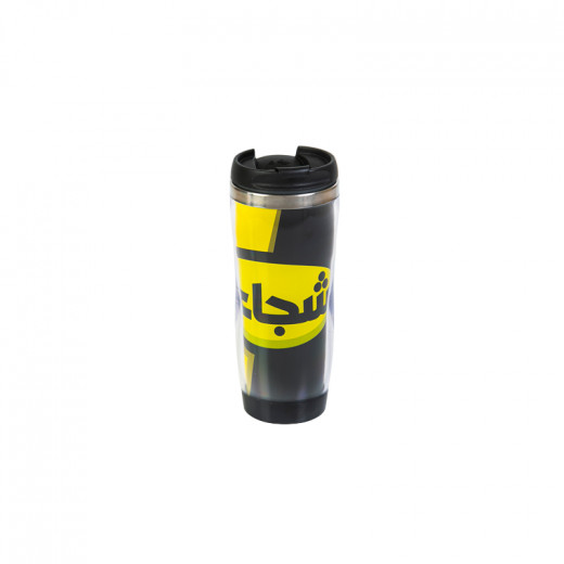 Superhero Travel Mug Designed With The Word Courage In Arabic 450 Ml