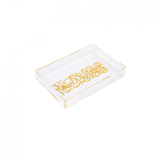 Transparent Plexi Tray Designed With Gold Pattern