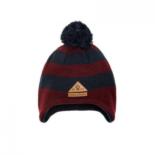 Cool Club Striped Bobble Hat For Boys