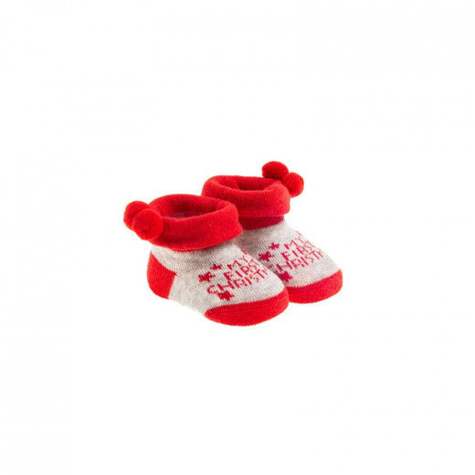 Cool Club Newborn Cotton Socks Christmas Design, Red Color