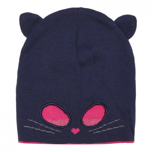 قبعة بناتية, تصميم قطة صغيرة, باللون الكحلي من كول كلوب