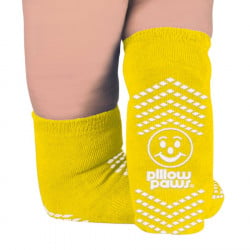 جوارب أطفال مضلعة صلبة, باللون الاصفر, مقاس صغير جدا