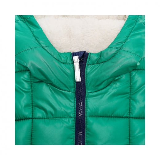Cool Club Colorful Winter Jacket With Soft Fleece Lining, Blue & Green Color