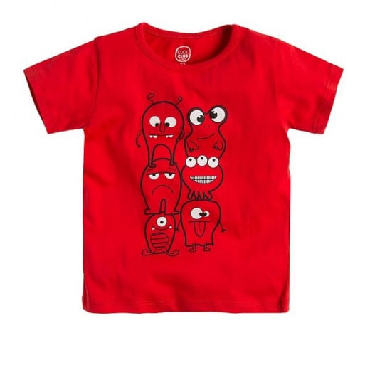 Cool Club Short Sleeve Cotton T-Shirt, Red Color