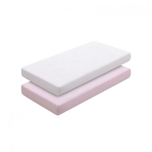 Cambrass Fitted Sheet Essentia, Pink Color, 60*120Cm, 2 Pieces