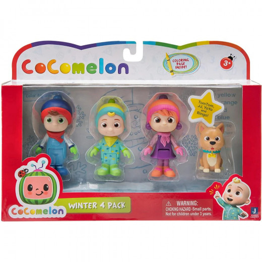 Cocomelon Family Set of 4 Winter Official Movable Figures