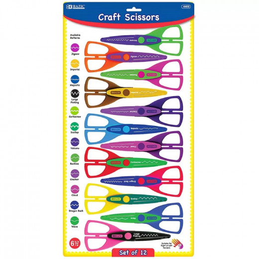 Bazic Handle Blunt Tip Scissors, Multicolor