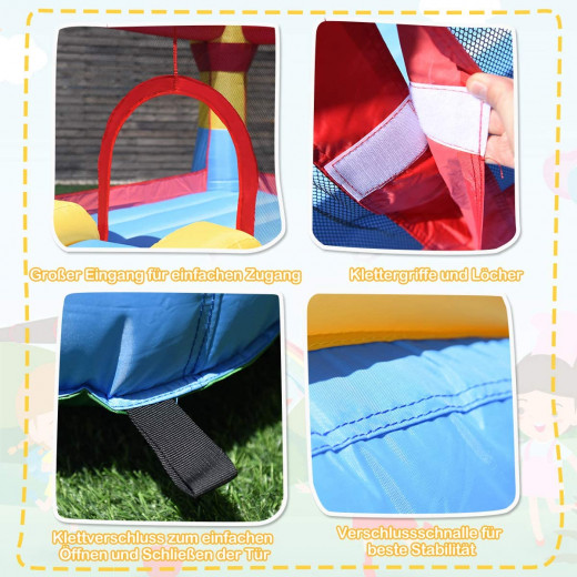 Inflatable Bouncy Castle, Multicolored With Slide