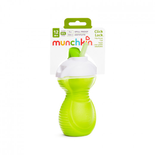 Munchkin Click Lock  Flip Straw Cup, 9 ounce - Green