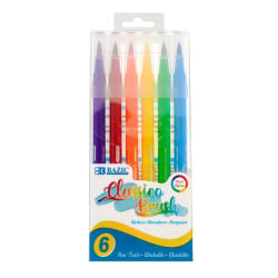 Bazic Classico Brush Markers 6 Primary Colors