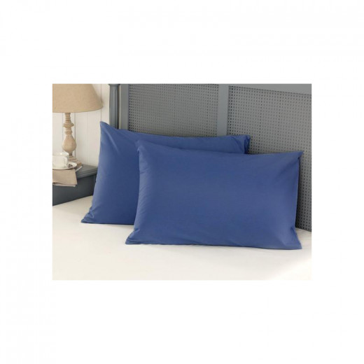 Madame Coco Eloise Ranforce Pillowcase, Blue Color, Size 50*70, 2 Pieces