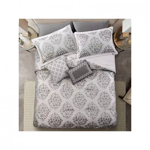 Nova Home "Montebello" Jacquard Comforter Set, Grey Color - King/Super King - 8 Pcs