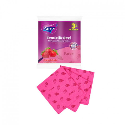 Parex All Purpose Cloths With Strawberry Scent 3 Pieces