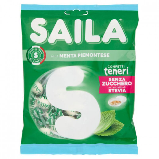 Saila With Piedmontese Mint Sugar Free Soft Sugared Almonds With Stevia Extract, 75 Gram