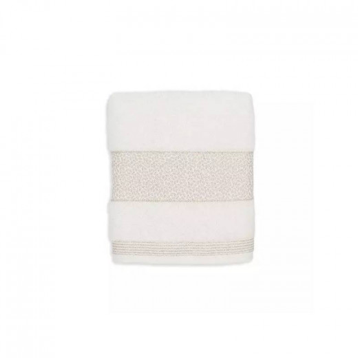 Nova Home Dolmabahce 100% Cotton Jacquard Towel, Creamy Color, Size 90*50