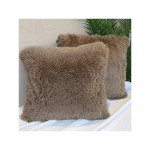 Nova Home Malea Long Shaggy Fur Cushion Cover, Brown, 45x45 Cm