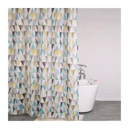 Weva Triangular Waterproof Shower Curtain, Yellow Color, 180x200 Cm