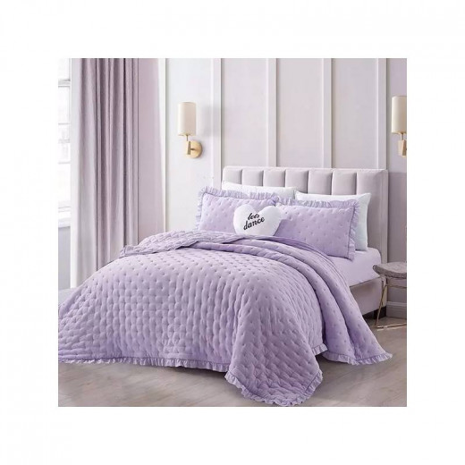 Nova Home Crinkled Comforter Single /Twin Single, Lilac Color ,3 Pieces