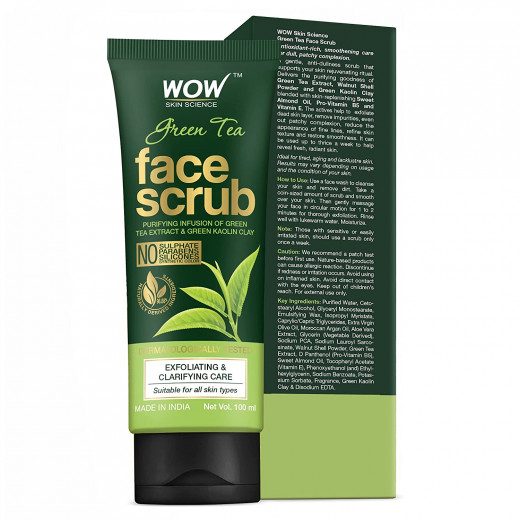 Wow Skin Science Green Tea Face Scrub, 100ml