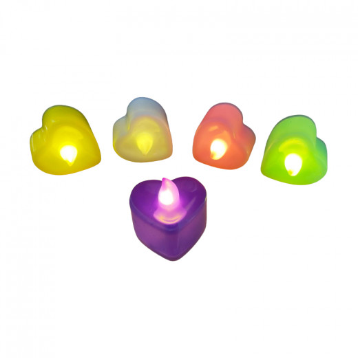 شمعة زينة بلاستيكية بتصميم قلوب بألوان متنوعة, قطعة واحدة