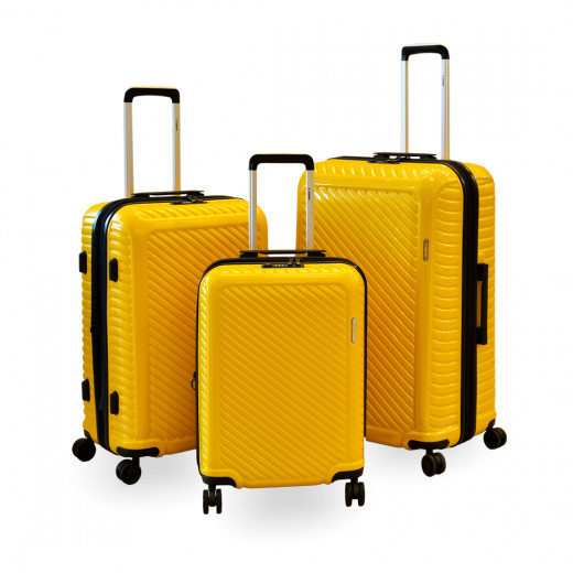 ARMN Centric Hard Luggage 3 Pieces ,Yellow Color